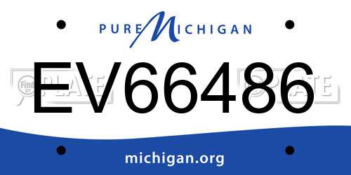 EV66486 Michigan License Plate