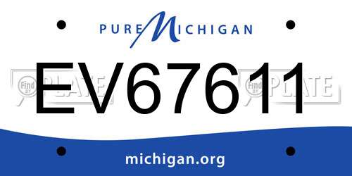 EV67611 Michigan License Plate