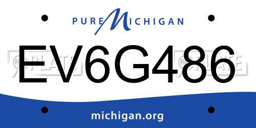 EV6G486 Michigan License Plate