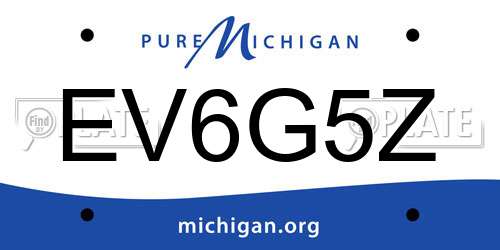 EV6G5Z Michigan License Plate