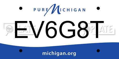 EV6G8T Michigan License Plate