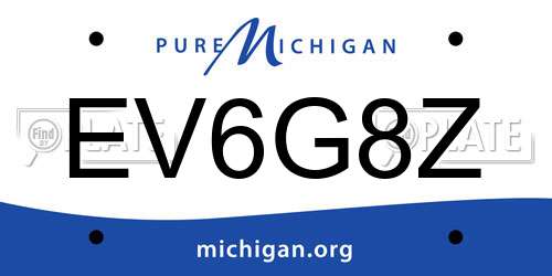 EV6G8Z Michigan License Plate