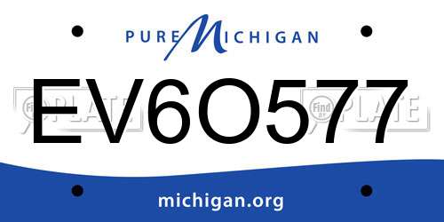 EV6O577 Michigan License Plate