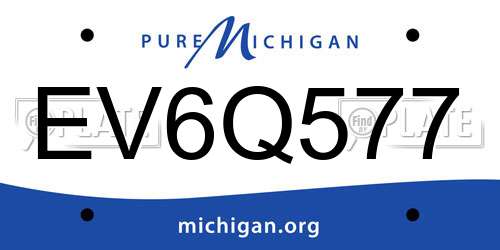 EV6Q577 Michigan License Plate