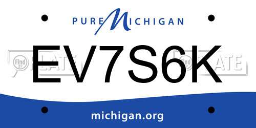 EV7S6K Michigan License Plate