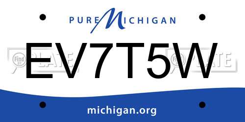 EV7T5W Michigan License Plate