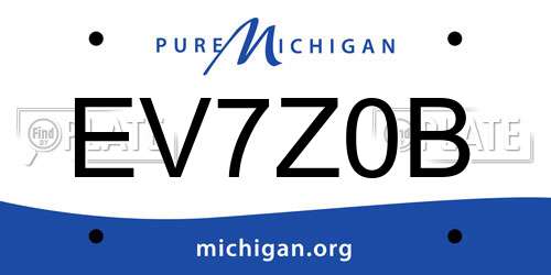 EV7Z0B Michigan License Plate