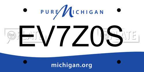 EV7Z0S Michigan License Plate