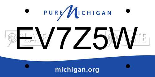 EV7Z5W Michigan License Plate