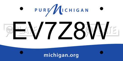 EV7Z8W Michigan License Plate