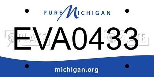 EVA0433 Michigan License Plate