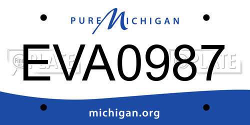 EVA0987 Michigan License Plate