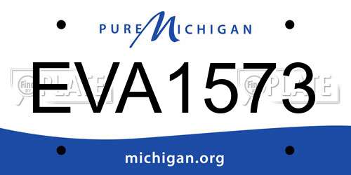 EVA1573 Michigan License Plate