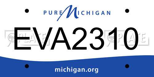 EVA2310 Michigan License Plate