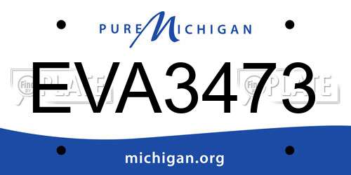 EVA3473 Michigan License Plate
