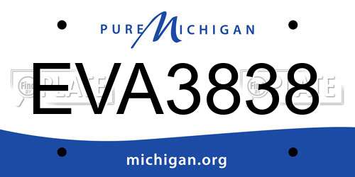 EVA3838 Michigan License Plate