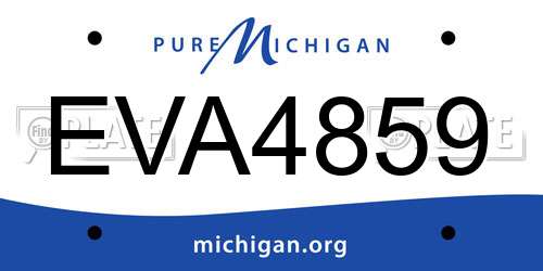 EVA4859 Michigan License Plate
