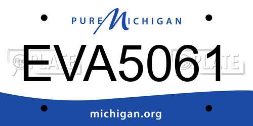 EVA5061 Michigan License Plate