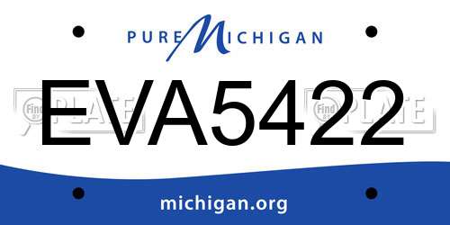 EVA5422 Michigan License Plate