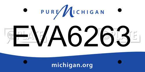 EVA6263 Michigan License Plate