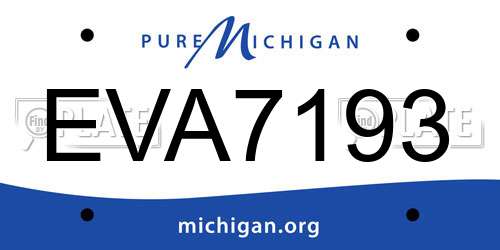 EVA7193 Michigan License Plate