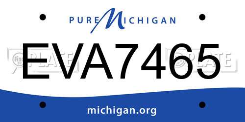 EVA7465 Michigan License Plate