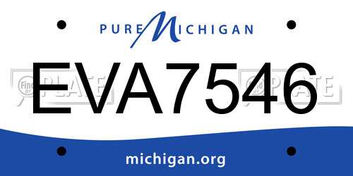 EVA7546 Michigan License Plate