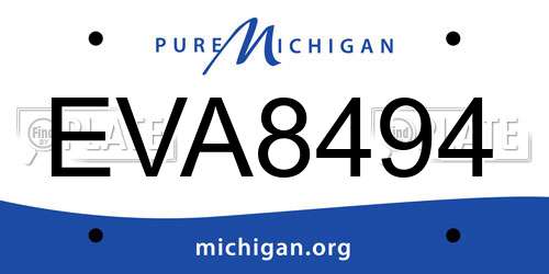 EVA8494 Michigan License Plate