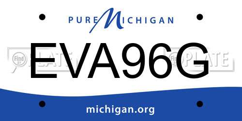 EVA96G Michigan License Plate