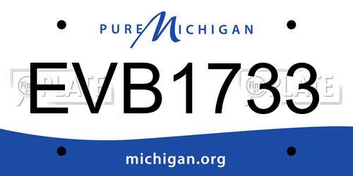 EVB1733 Michigan License Plate