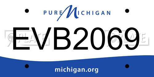 EVB2069 Michigan License Plate