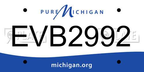 EVB2992 Michigan License Plate
