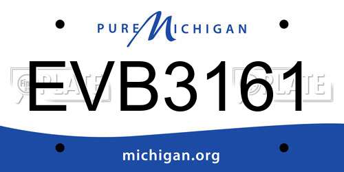EVB3161 Michigan License Plate