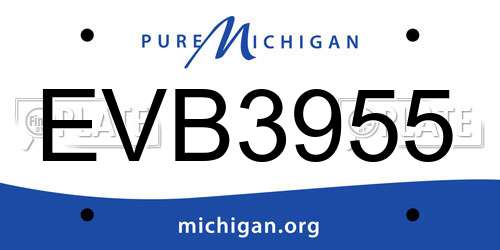 EVB3955 Michigan License Plate