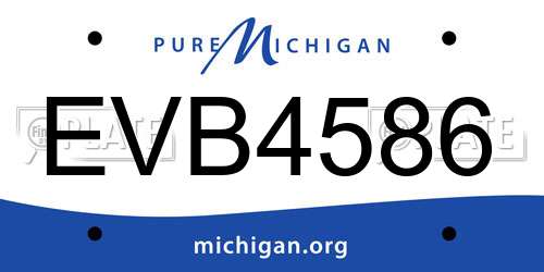EVB4586 Michigan License Plate