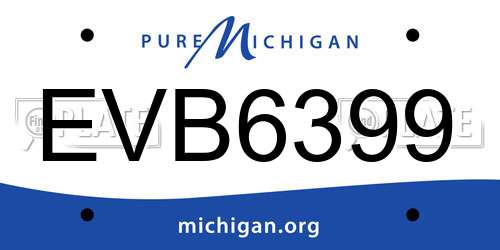 EVB6399 Michigan License Plate