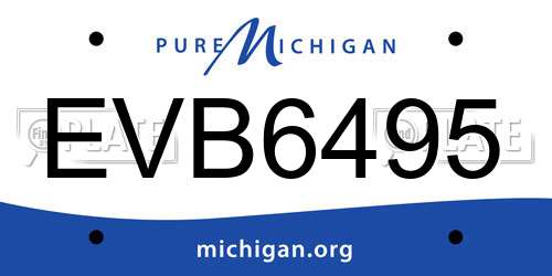 EVB6495 Michigan License Plate