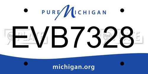 EVB7328 Michigan License Plate