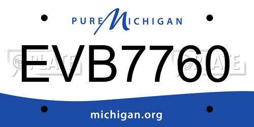 EVB7760 Michigan License Plate