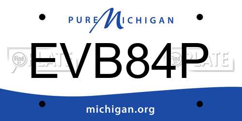 EVB84P Michigan License Plate