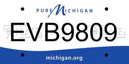 EVB9809 Michigan License Plate
