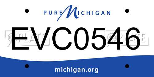 EVC0546 Michigan License Plate
