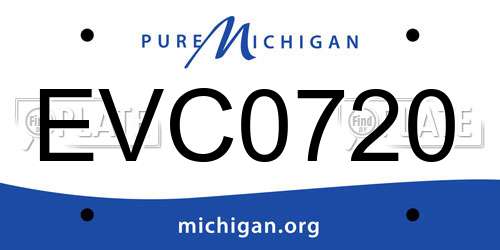 EVC0720 Michigan License Plate