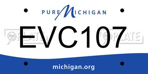 EVC107 Michigan License Plate