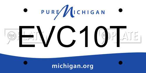EVC10T Michigan License Plate