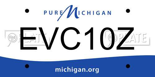 EVC10Z Michigan License Plate