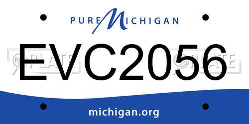 EVC2056 Michigan License Plate
