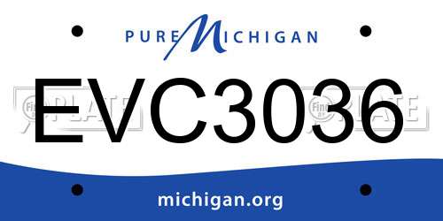 EVC3036 Michigan License Plate