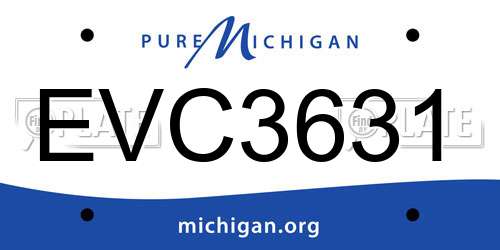 EVC3631 Michigan License Plate