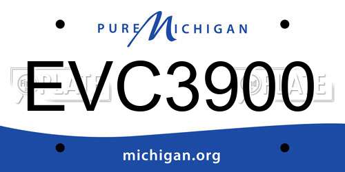 EVC3900 Michigan License Plate